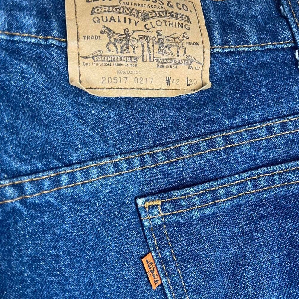 554 Levi’s orange tab Vintage 1980s Men’s denim jeans Dark Wash 42x30
